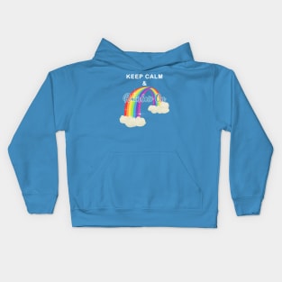 Keep Calm and Rainbow On!-Cut Out Glow Kids Hoodie